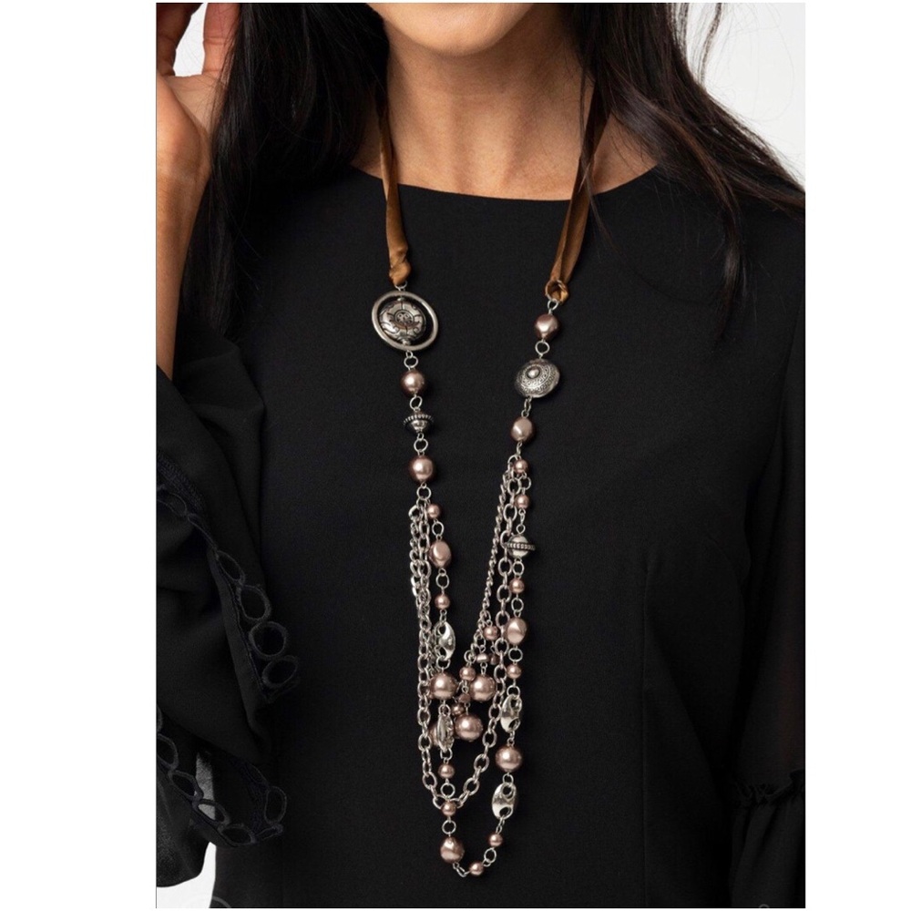 Paparazzi All the Trimmings Brown Necklace